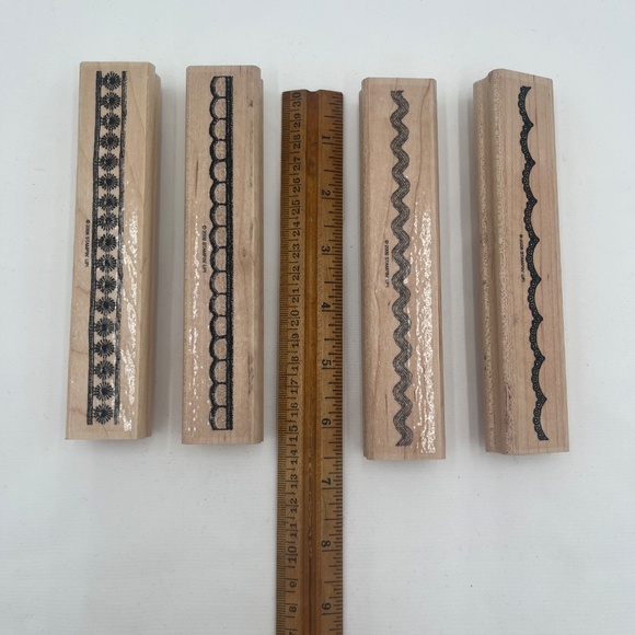 Stampin’ Up! Trimtastic - Set of 4 Lace Border Rubber Wood Mounted Stamps - Picture 4 of 4
